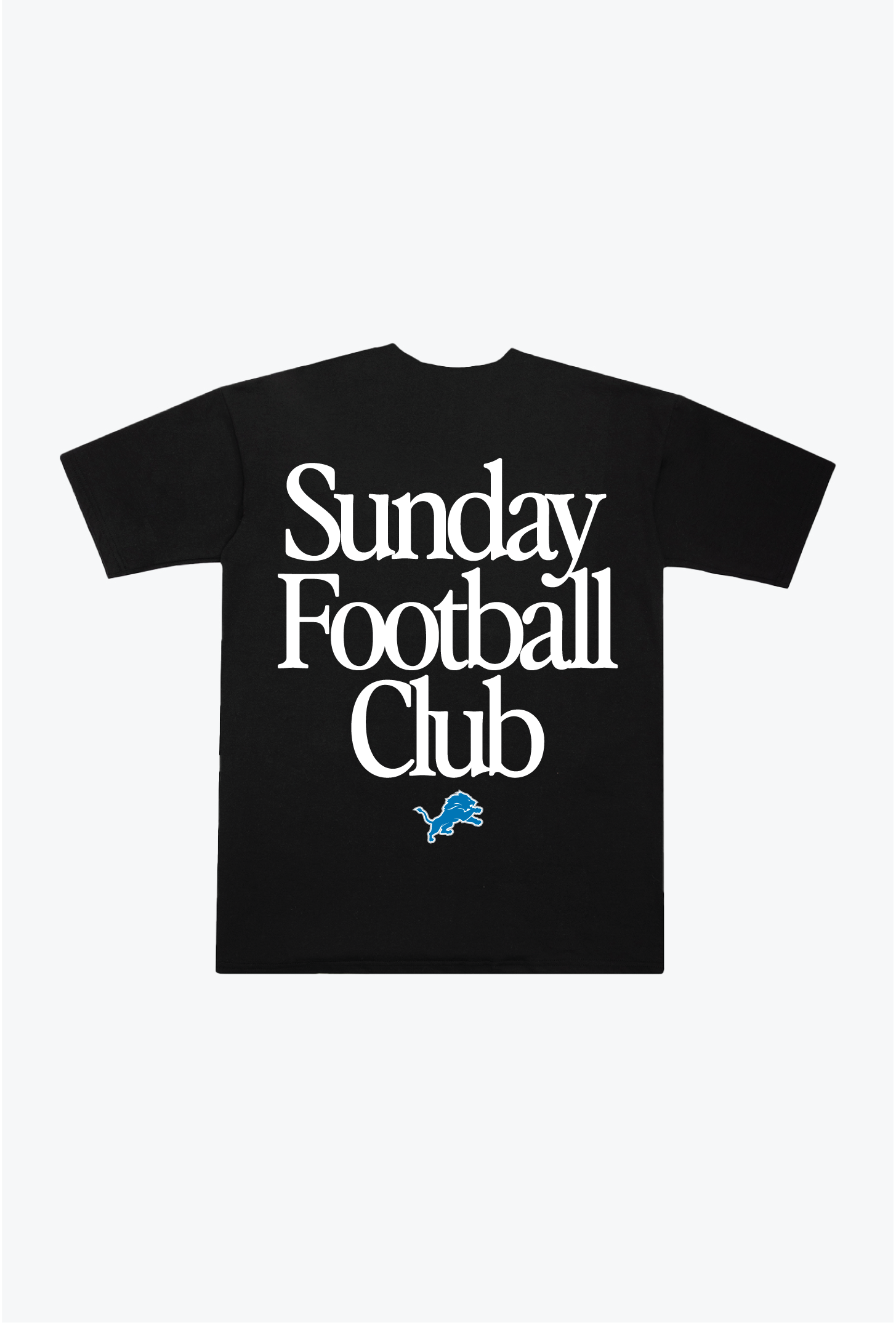 Detroit Lions Sunday Football Club Heavyweight T-Shirt - Black