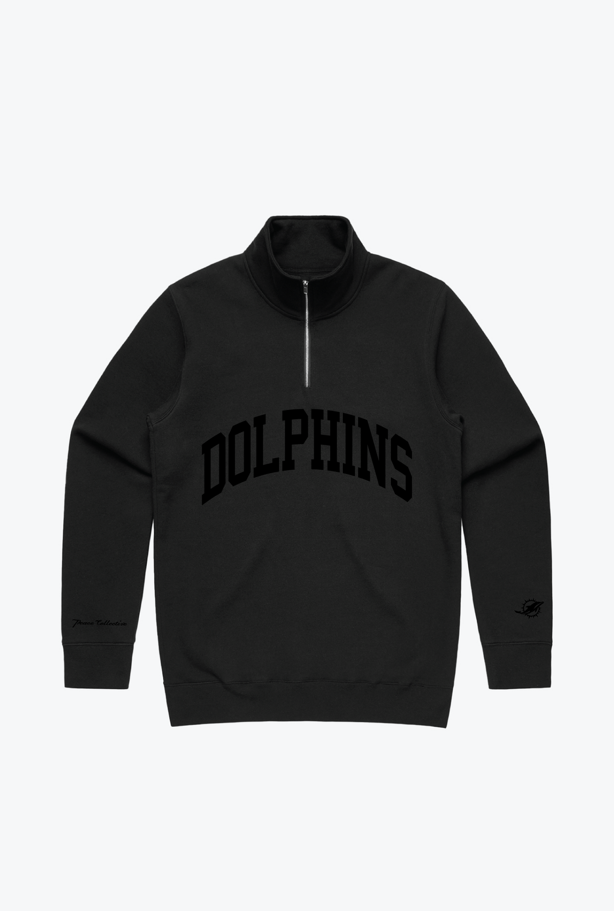 Sweat à capuche Miami Dolphins Quarter Zip - Noir ton sur ton