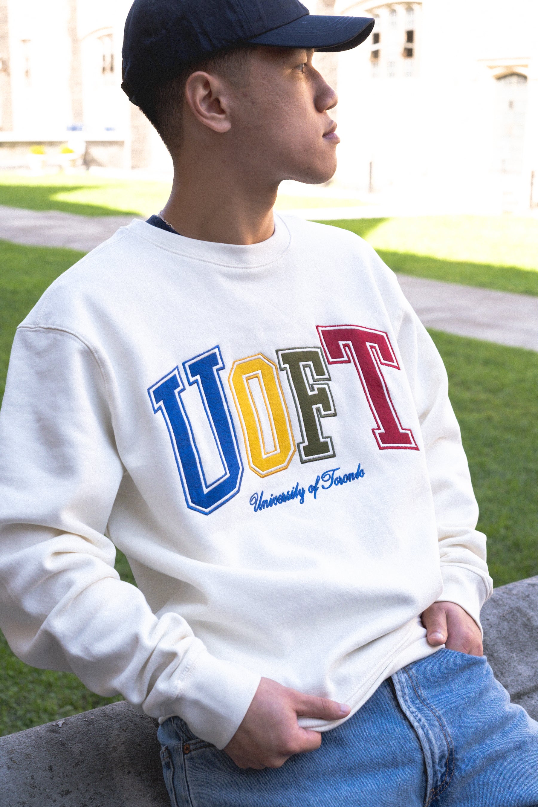 P/C x U Of Toronto Vintage Multi Collegiate Heavyweight Crewneck - Ivory