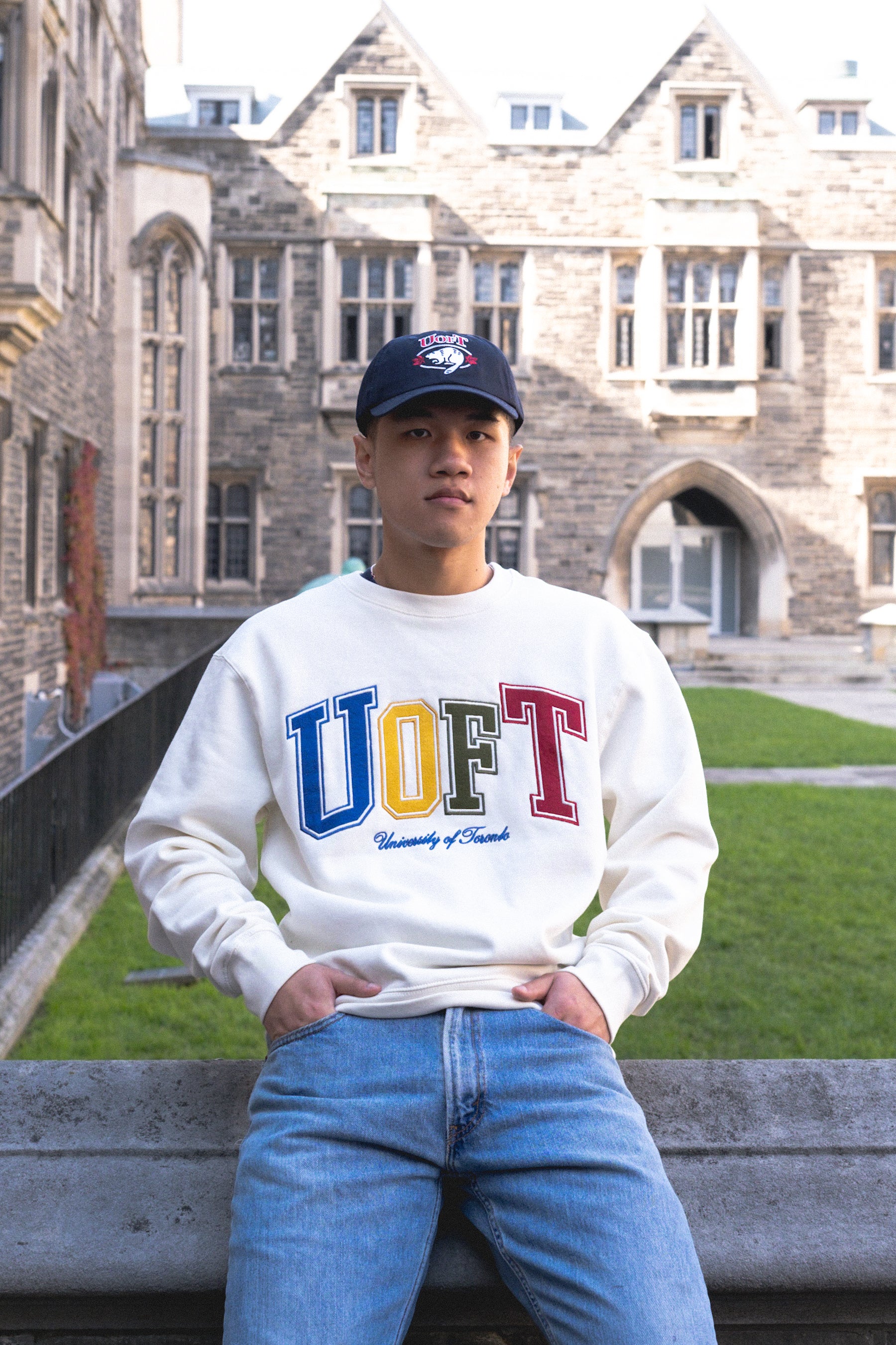 P/C x U Of Toronto Vintage Multi Collegiate Heavyweight Crewneck - Ivory