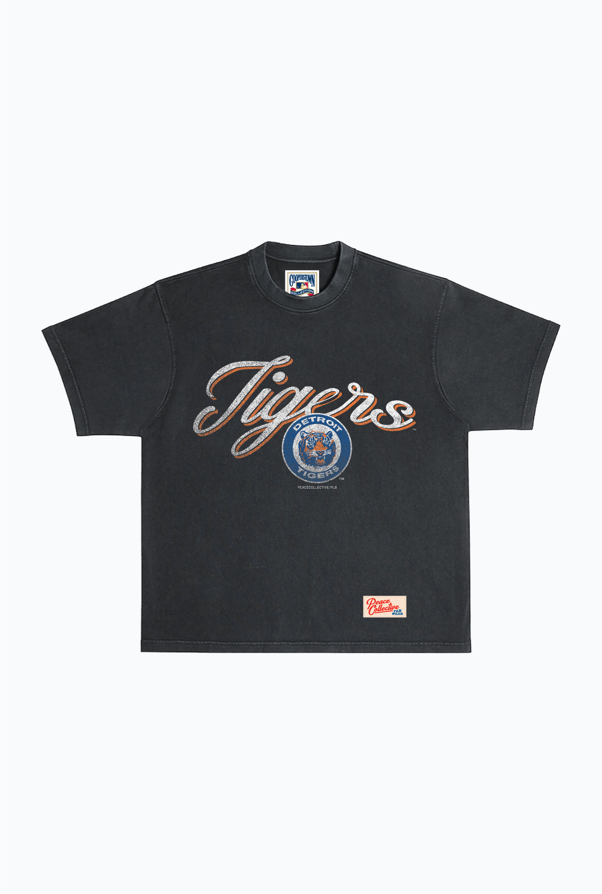 Detroit Tigers Vintage Heavyweight Garment Dyed T-Shirt - Black