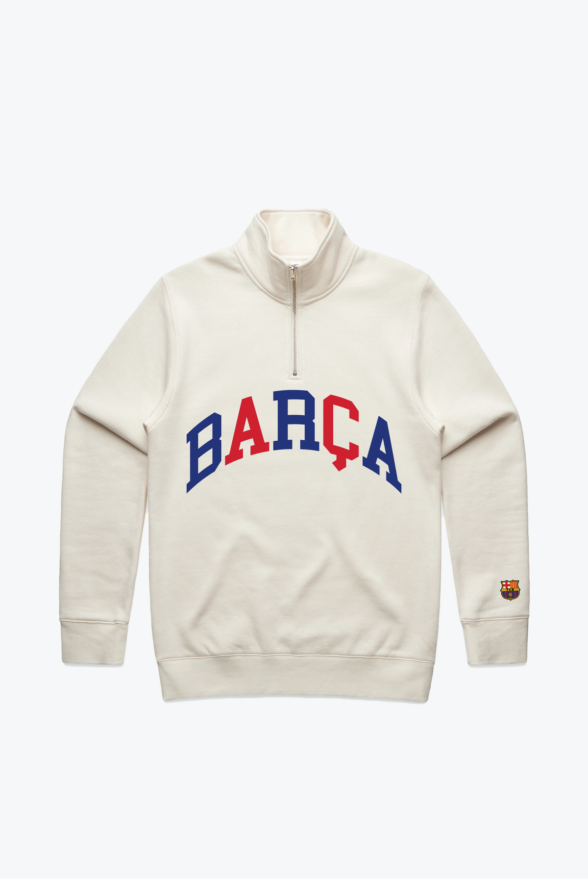 Sweat-shirt 1/4 Zip FC Barcelone - Ivoire