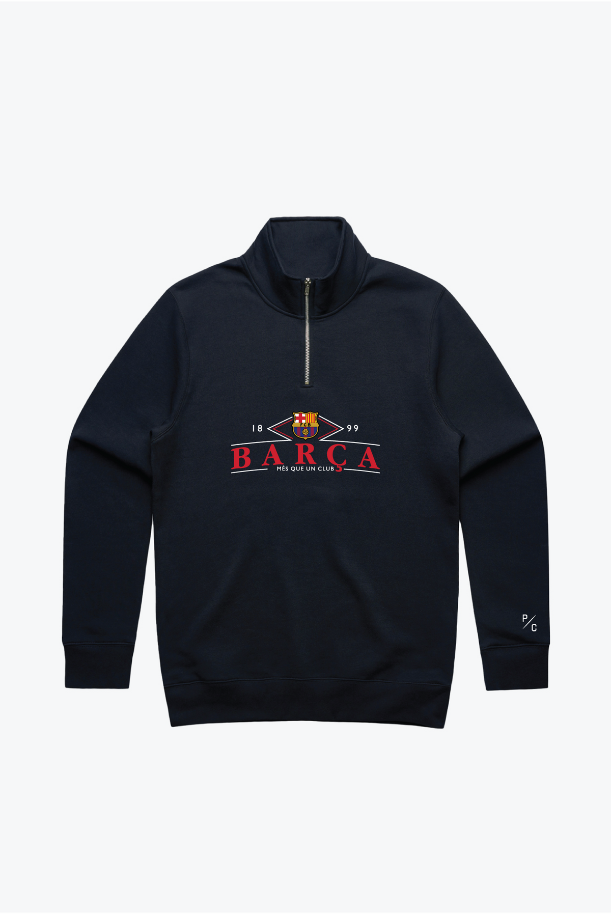 Sweat-shirt 1/4 Zip FC Barcelone - Bleu Marine