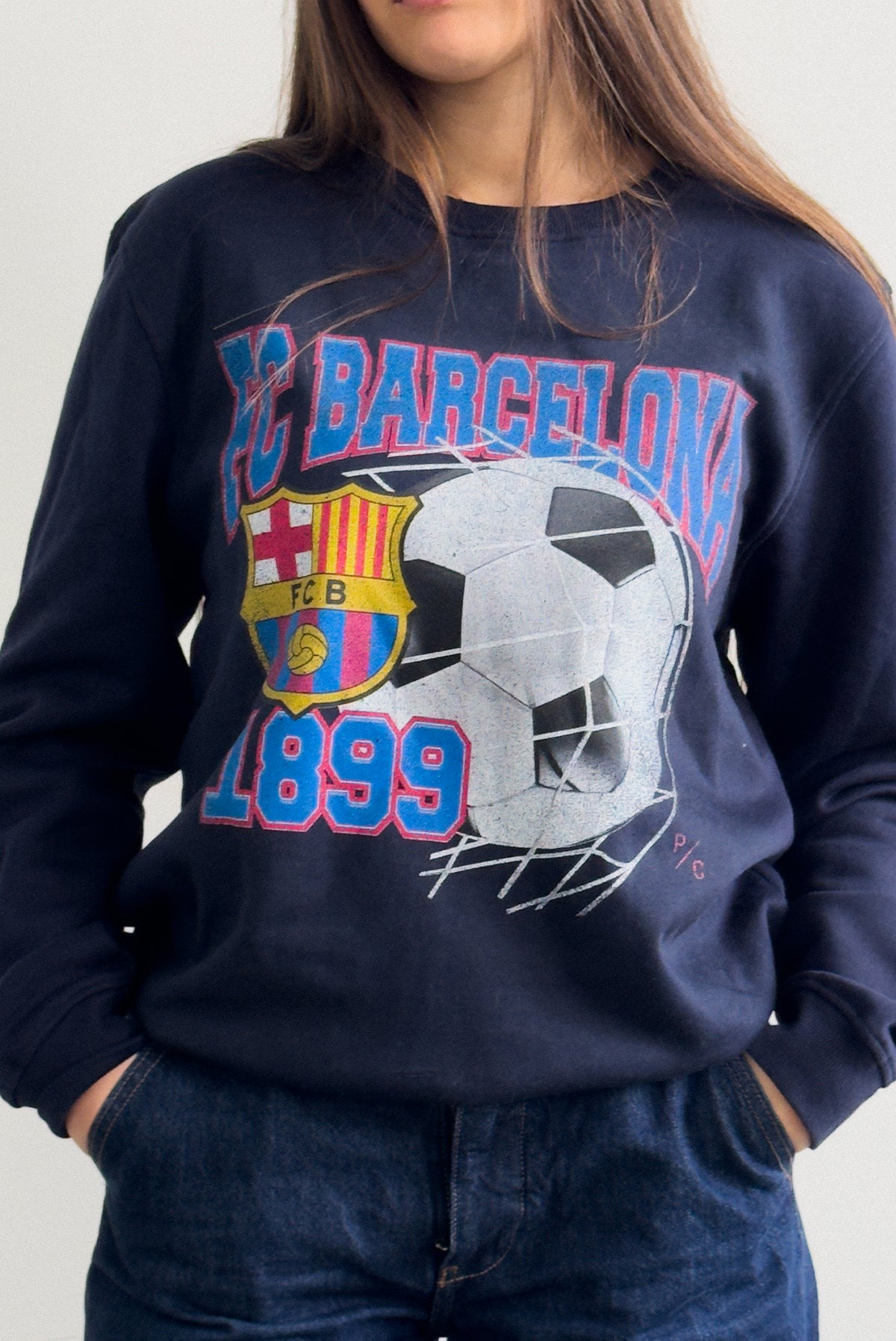 Sweat à capuche FC Barcelone 1899 - Marine