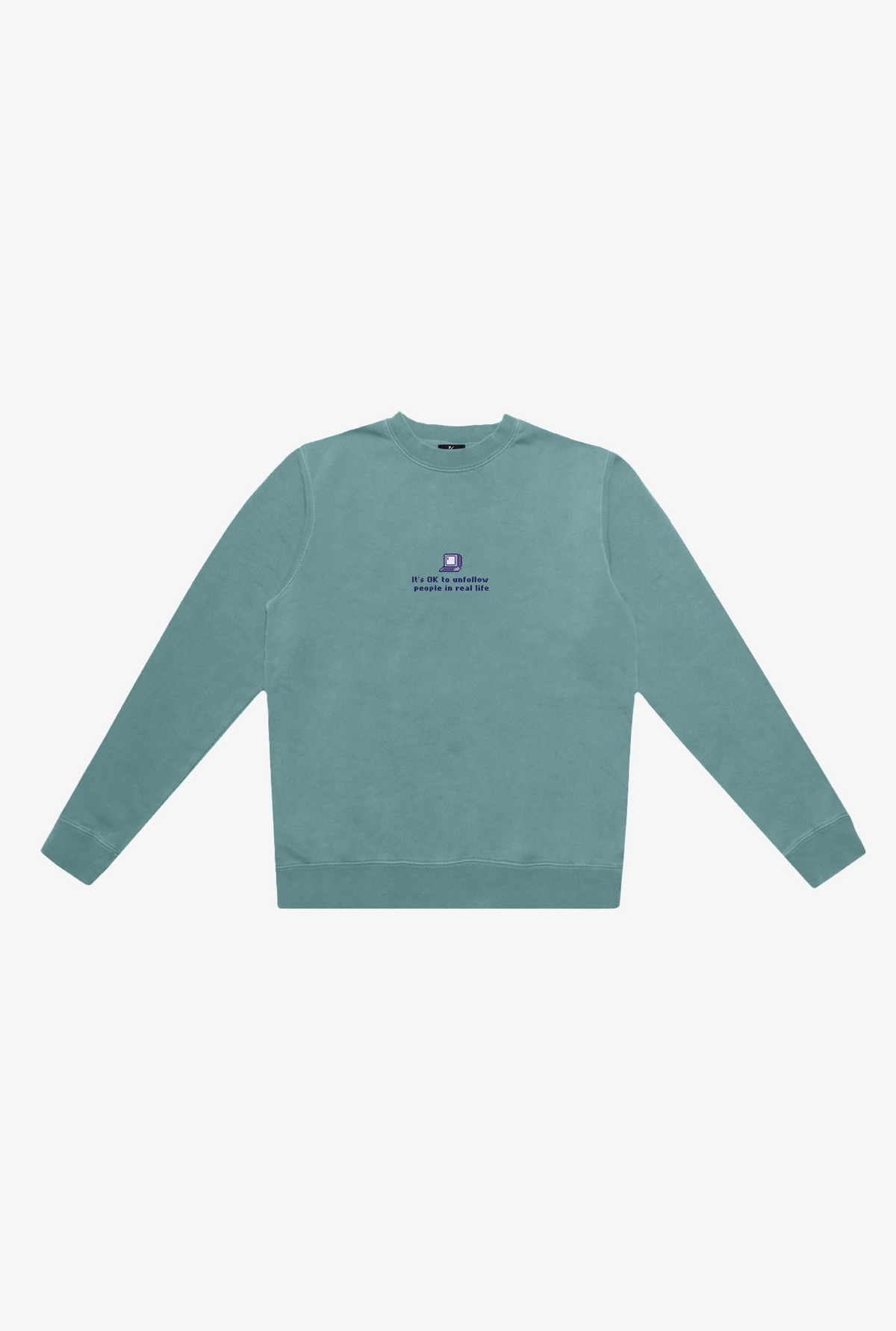 Unfollow People Heavyweight Crewneck - Sage Green