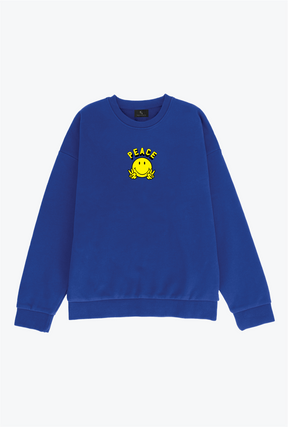 P/C x Smiley Peace Sign Heavyweight Crewneck - Royal