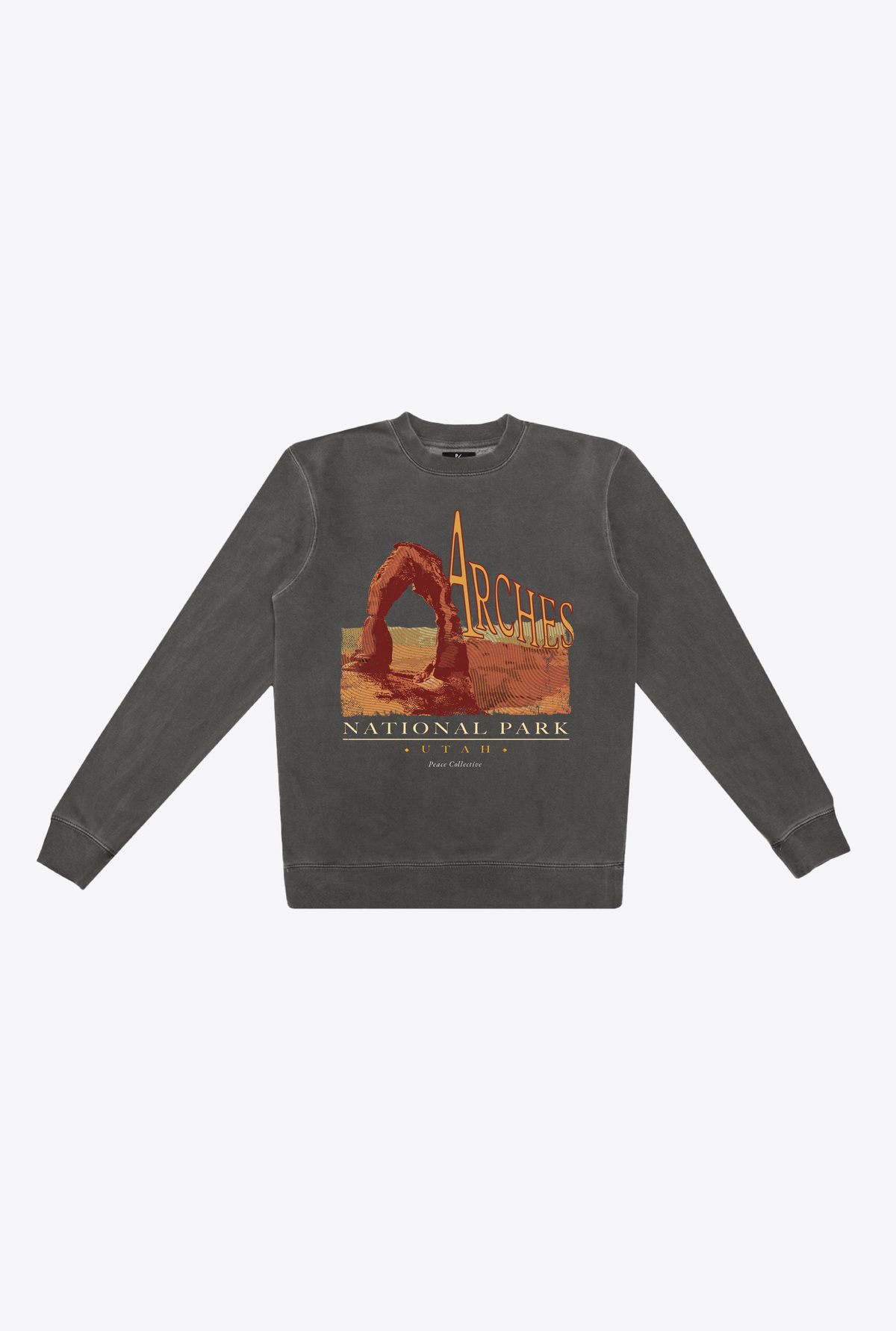 Pull ras du cou teint par pigments Arches National Park - Noir