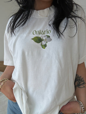 Ontario White Trillium Heavyweight T-Shirt - White