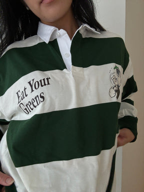 P/C x Popeye Eat Your Greens Rugby Polo - Green/Ivory