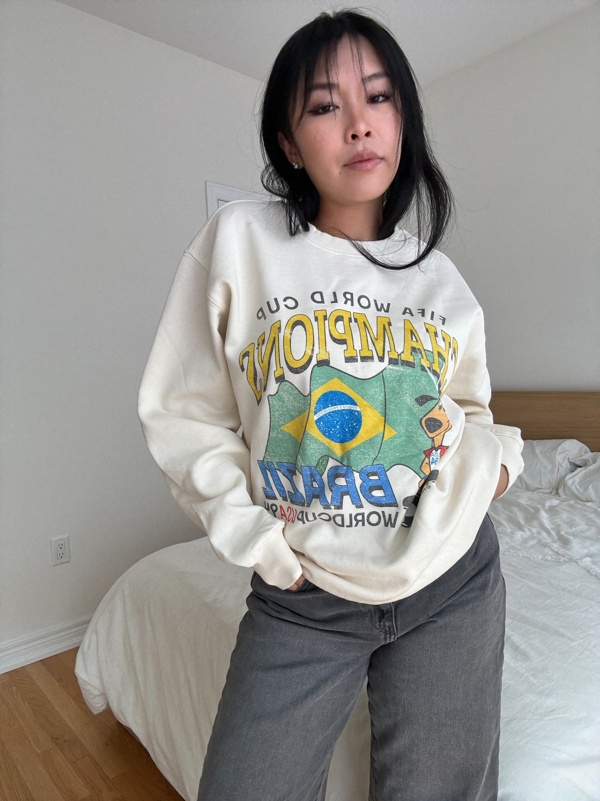 FIFA Brazil '94 World Cup Champions Heavyweight Crewneck - Ivory