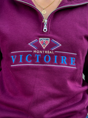 Montréal Victoire Quarter Zip – Kastanienbraun