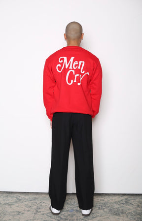 Men Cry Heavyweight Crewneck - Red