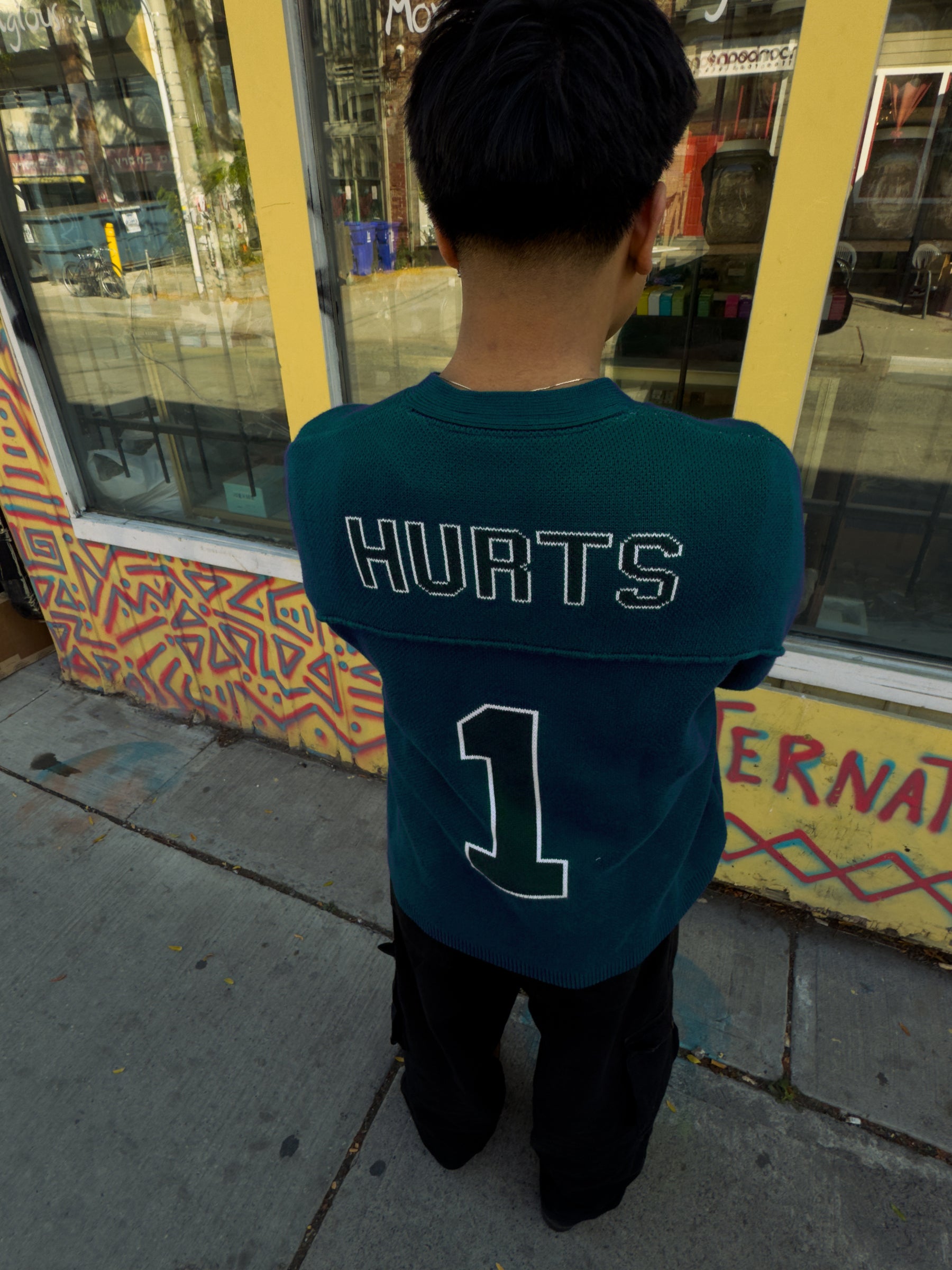 Pull en tricot Jalen Hurts - Vert