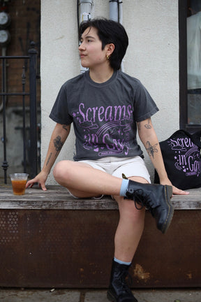 Screams in Gay Graphic T-Shirt - Black