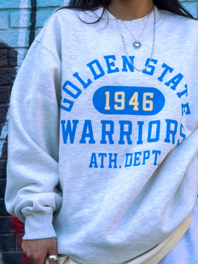 Golden State Warriors Athletic Club Heavyweight Crewneck - Ash