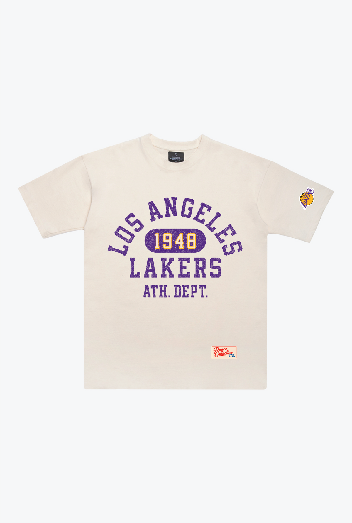 Schweres T-Shirt des Los Angeles Lakers Athletic Club – Elfenbein