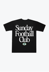 Schweres T-Shirt des Green Bay Packers Sunday Football Club – Schwarz