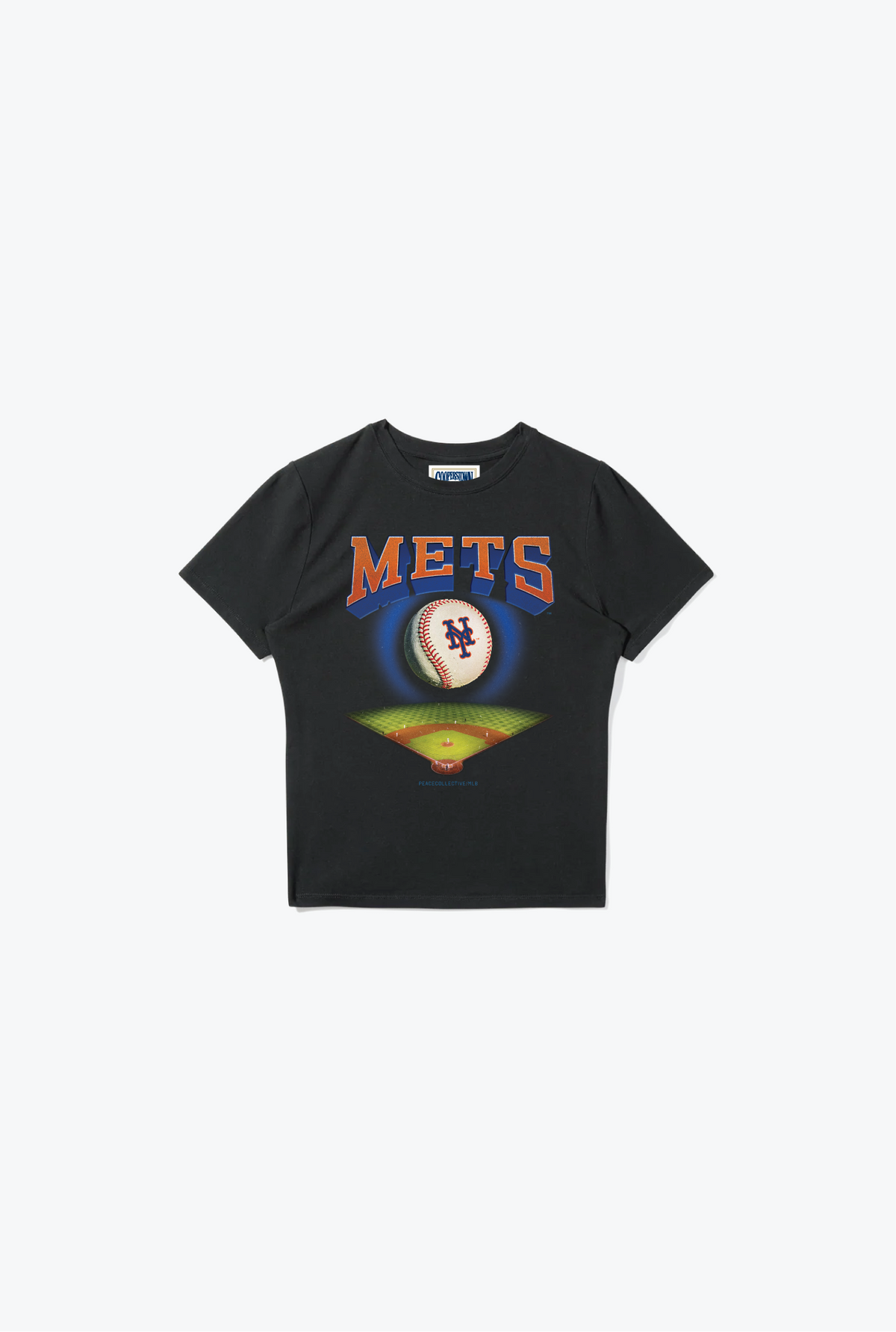 New York Mets Field Baby Tee - Black