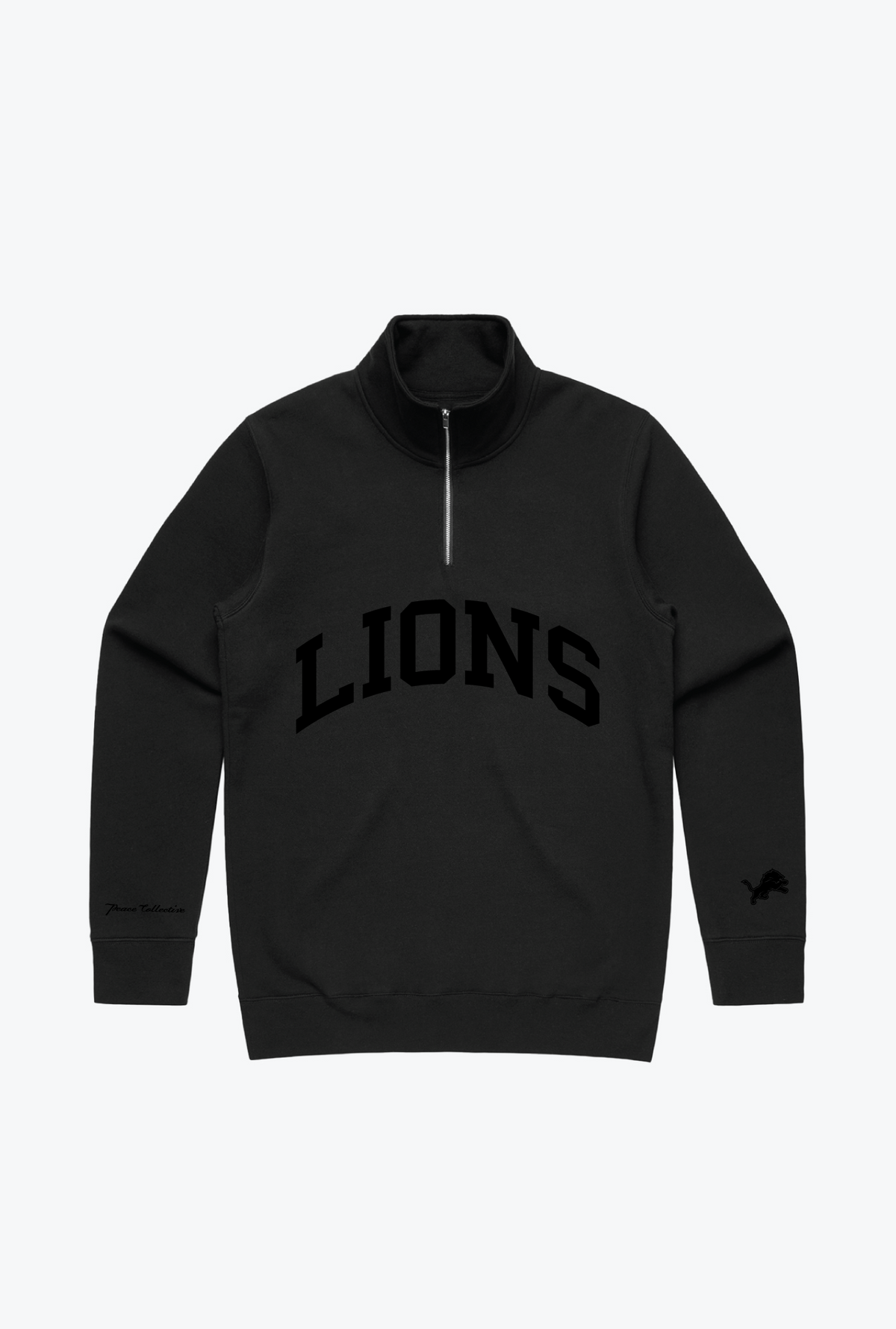 Detroit Lions Quarter Zip - Ton in Ton Schwarz