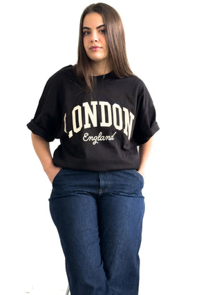 London Tourist Heavyweight Garment Dyed T-Shirt - Black