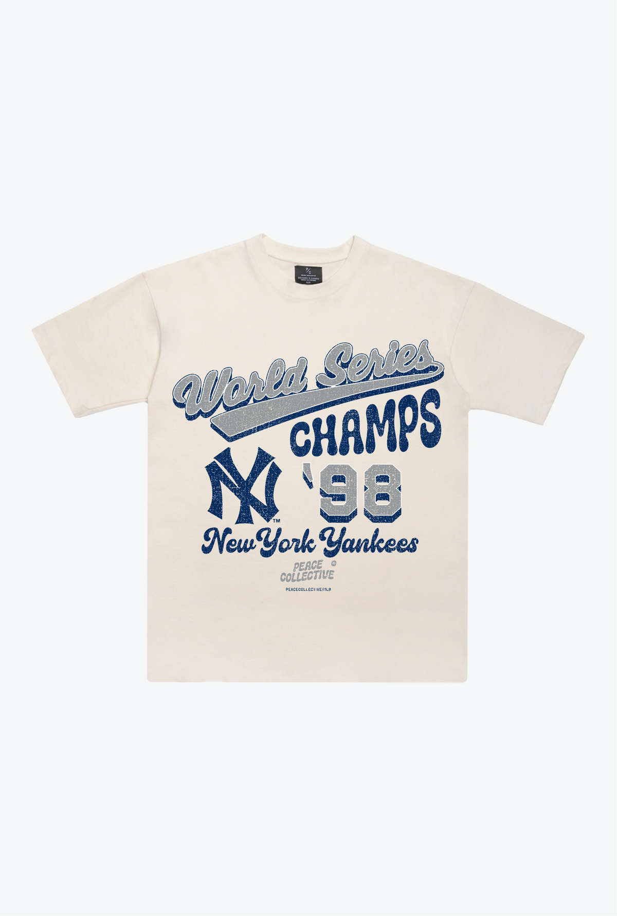 T-shirt des champions de la Série mondiale 98 des Yankees de New York - Ivoire