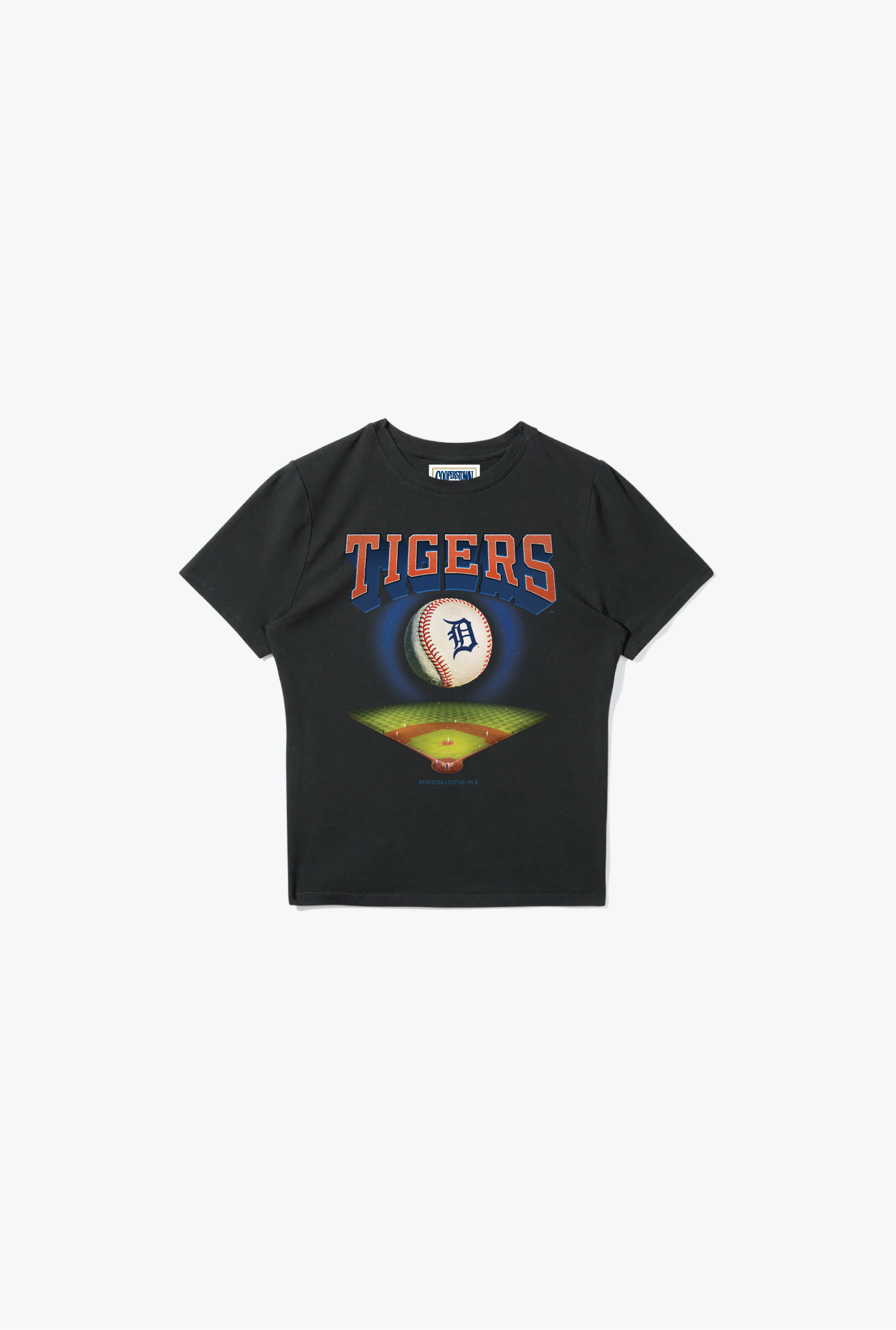 Detroit Tigers Field Baby Tee - Black