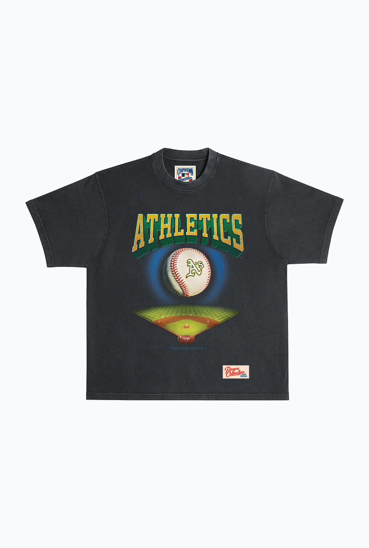 Oakland Athletics Field Heavyweight Garment Dyed T-Shirt - Black