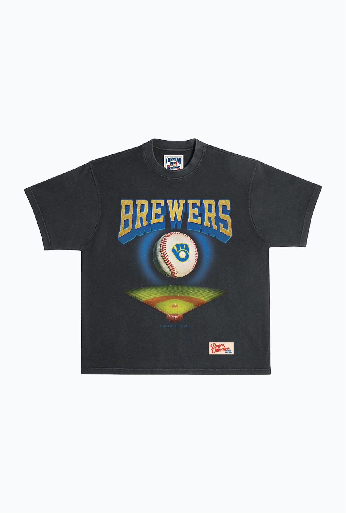 Milwaukee Brewers Field Heavyweight Garment Dyed T-Shirt - Black