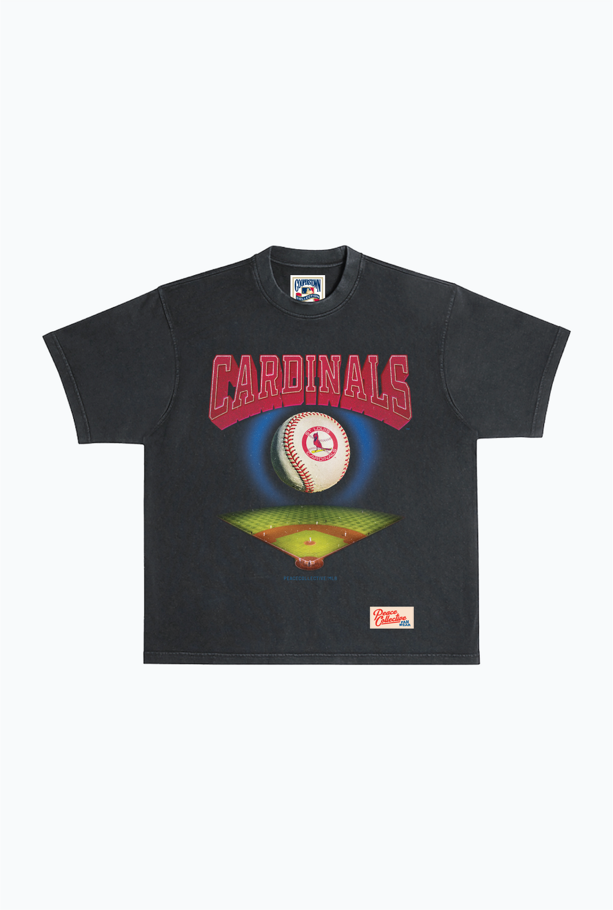 St. Louis Cardinals Field Heavyweight Garment Dyed T-Shirt - Black