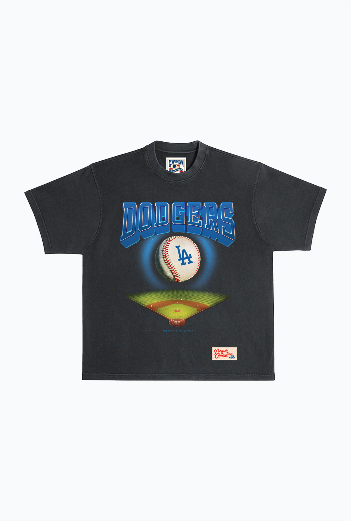 Los Angeles Dodgers Field Heavyweight Garment Dyed T-Shirt - Black