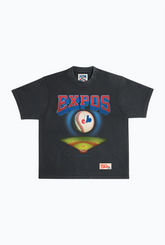 Montreal Expos Field Heavyweight Garment Dyed T-Shirt - Black