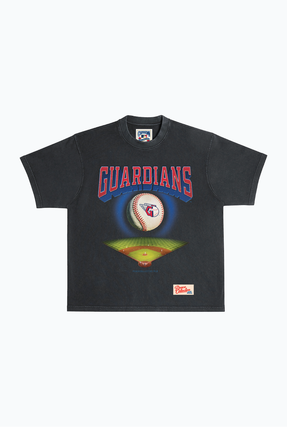 Cleveland Guardians Field Heavyweight Garment Dyed T-Shirt - Black