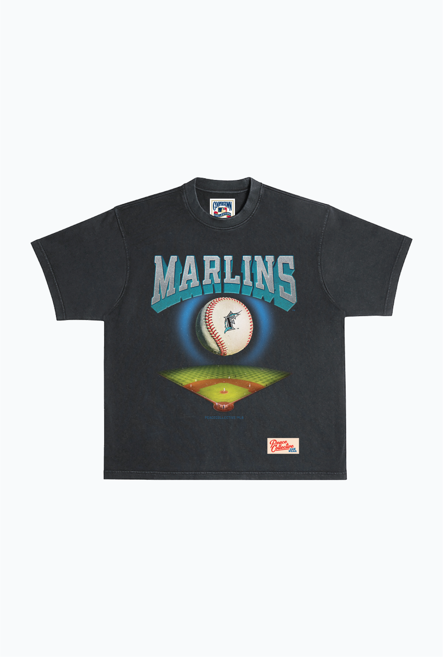 Miami Marlins Field Heavyweight Garment Dyed T-Shirt - Black