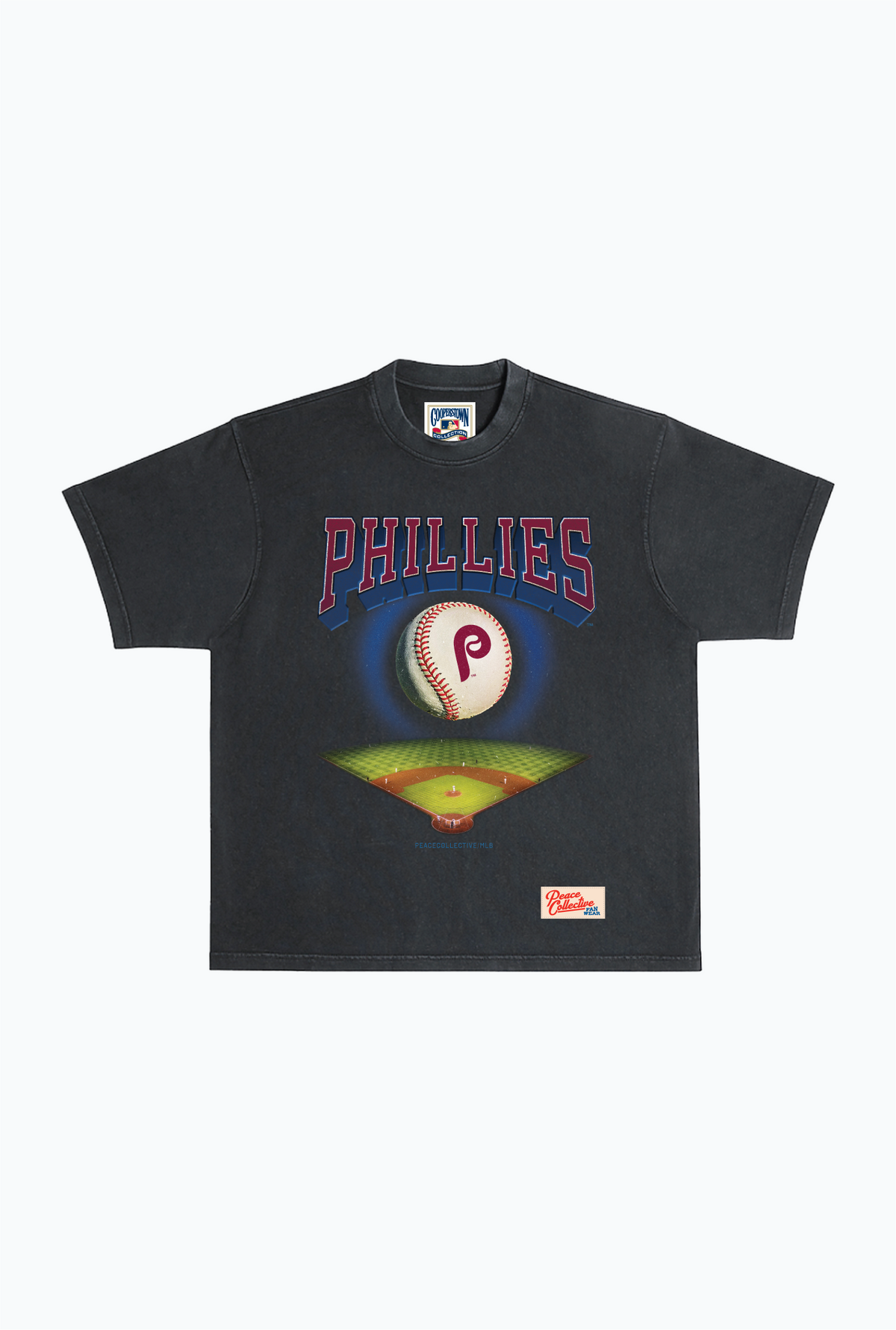 Philadelphia Phillies Field Heavyweight Garment Dyed T-Shirt - Black