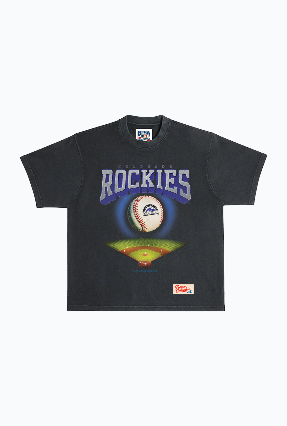 Colorado Rockies Field Heavyweight Garment Dyed T-Shirt - Black