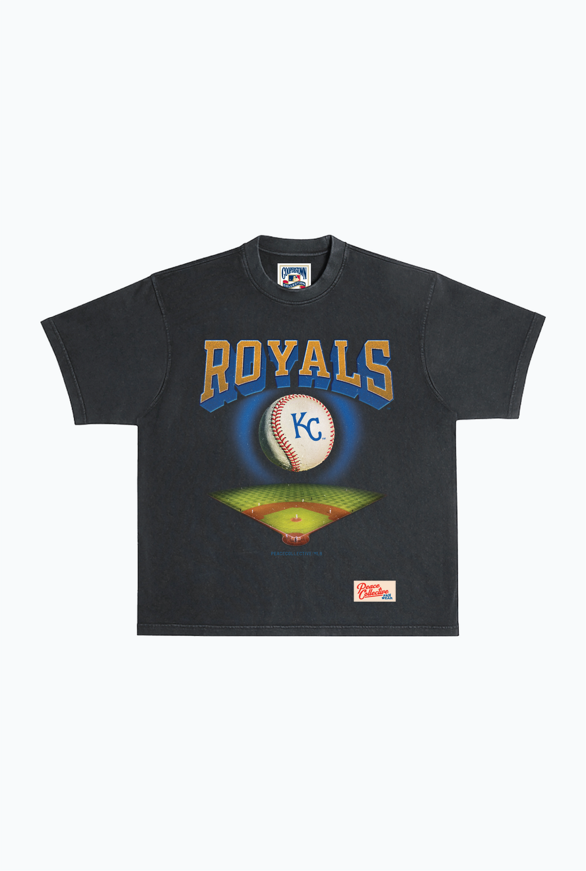 Kansas City Royals Field Heavyweight Garment Dyed T-Shirt - Black