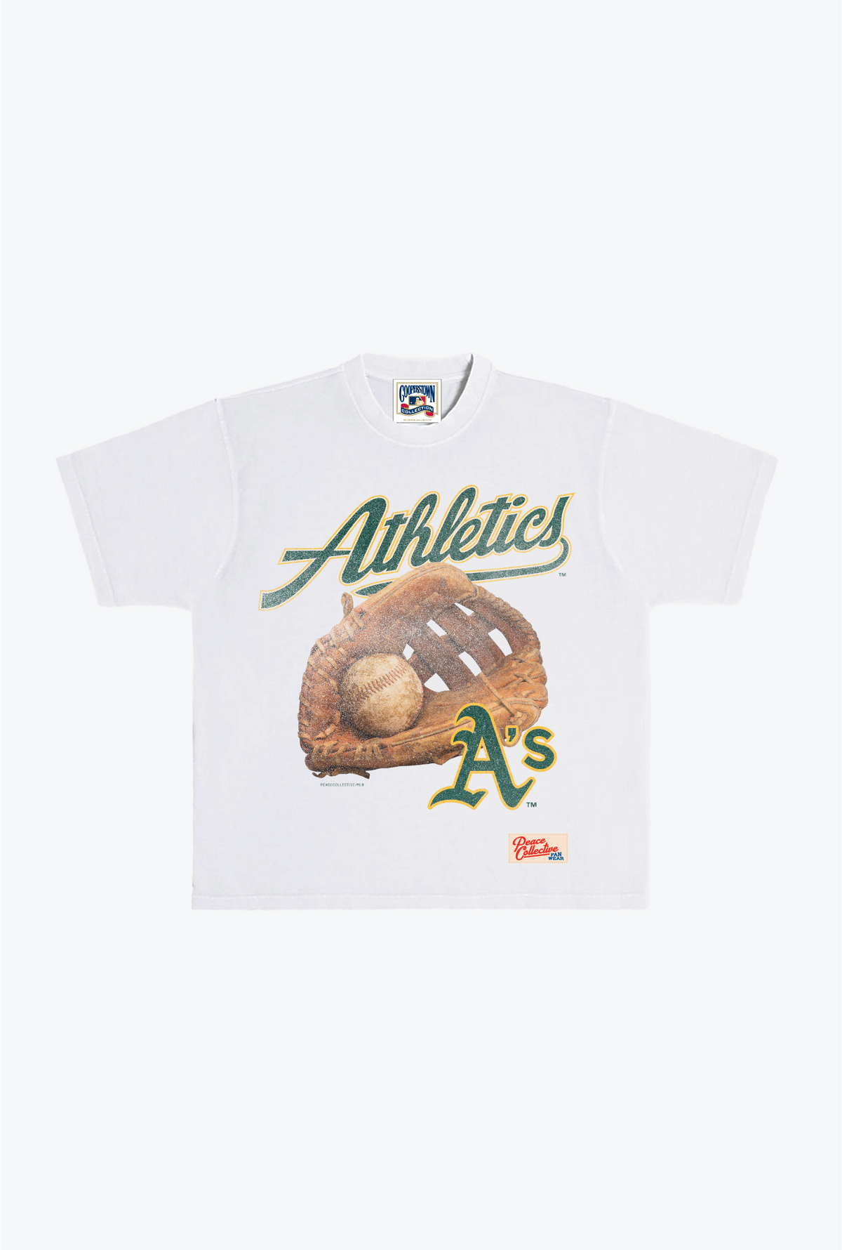 Oakland Athletics Glove Vintage Heavyweight T-Shirt - White