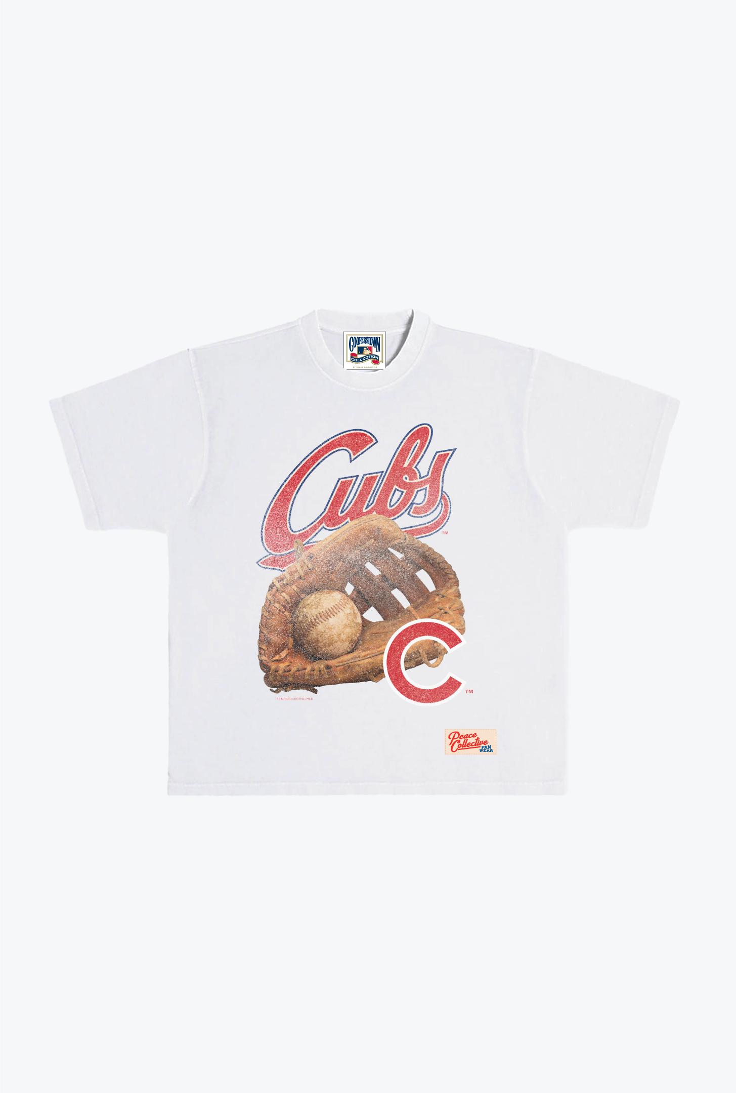 Chicago Cubs Glove Vintage Heavyweight T-Shirt - White