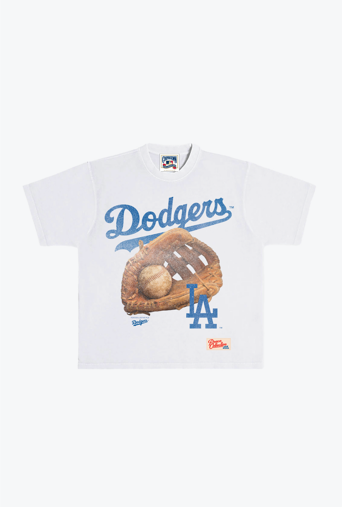 Los Angeles Dodgers Glove Vintage Heavyweight T-Shirt - White