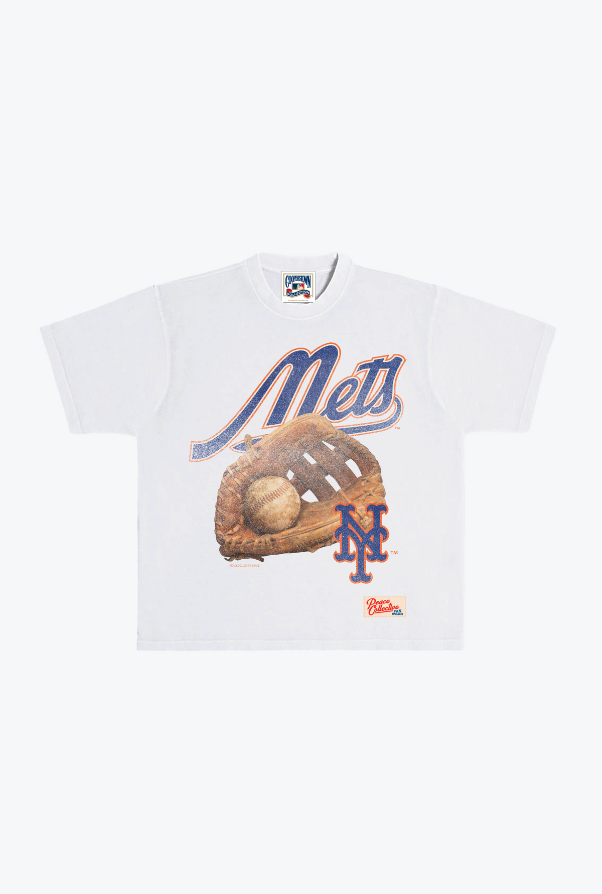 New York Mets Glove Vintage Heavyweight T-Shirt - White