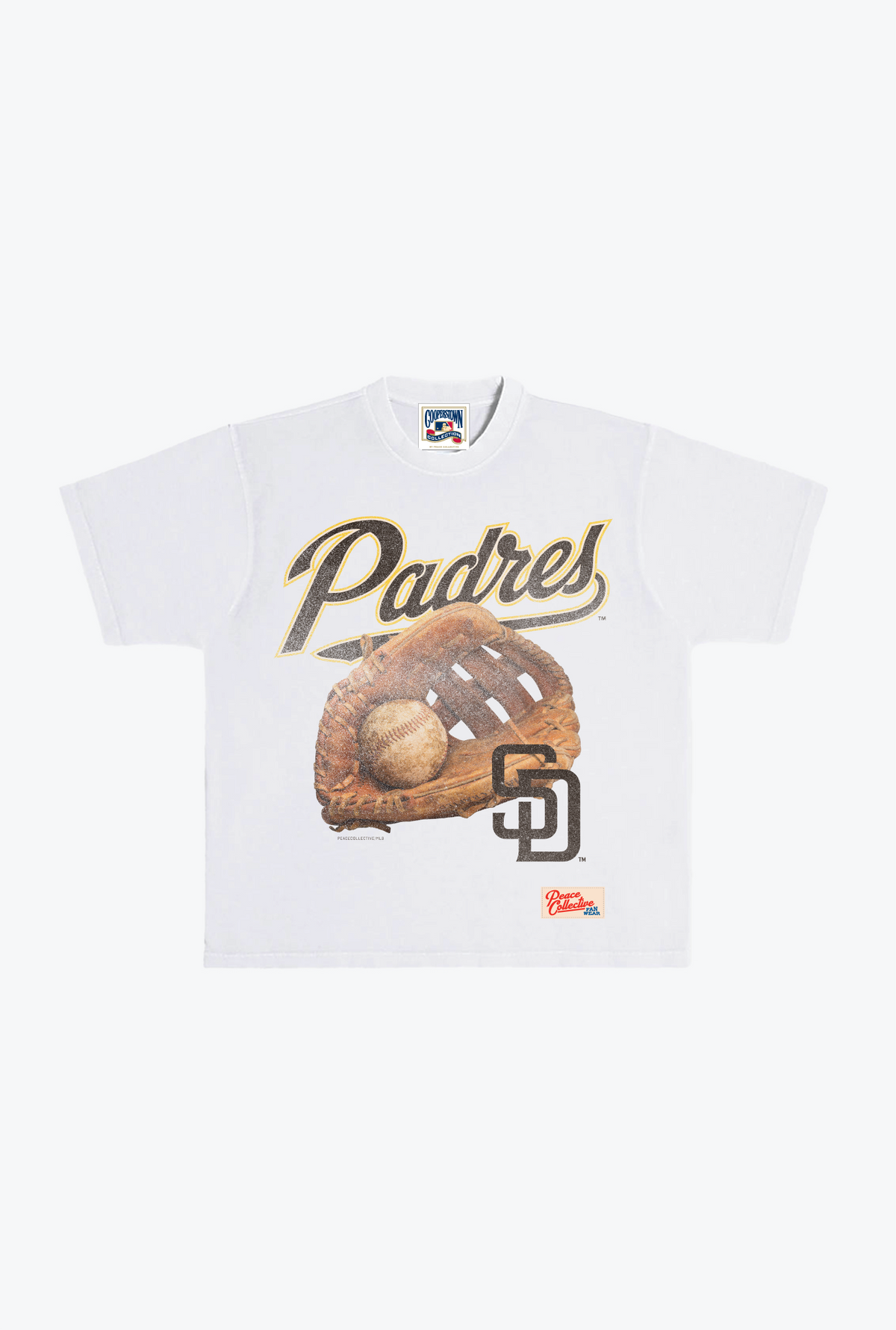 San Diego Padres Glove Vintage Heavyweight T-Shirt - White