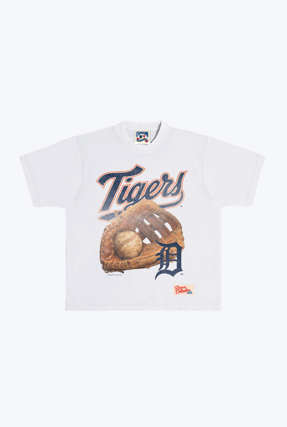 Detroit Tigers Glove Vintage Heavyweight T-Shirt - White