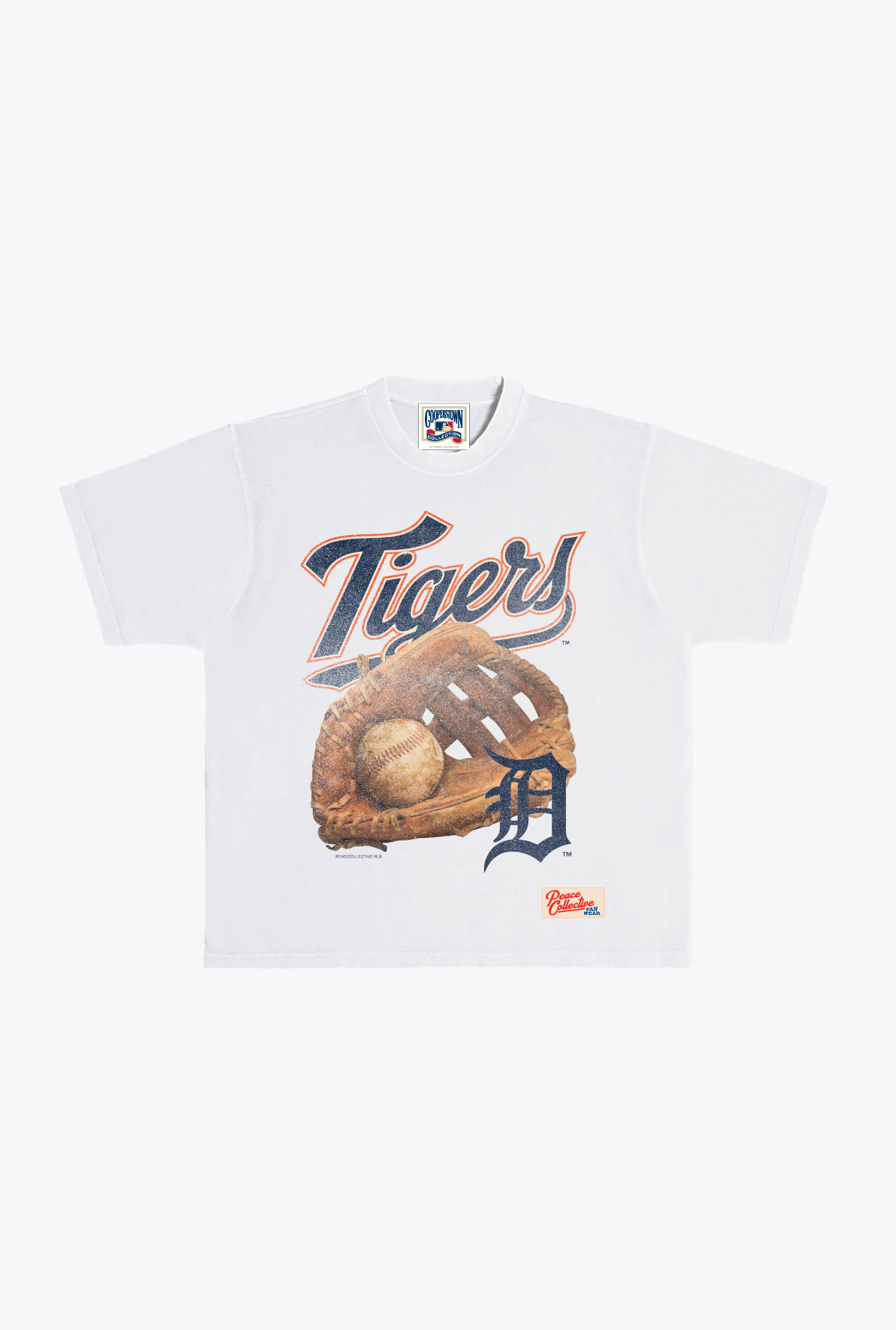 Detroit Tigers Glove Vintage Heavyweight T-Shirt - White