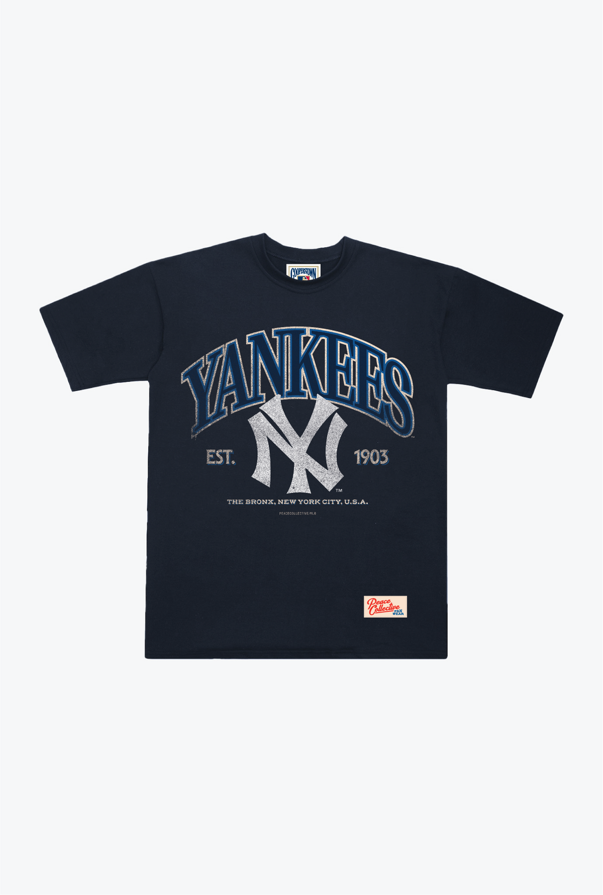 New York Yankees Vintage Crest Heavyweight T-Shirt - Navy