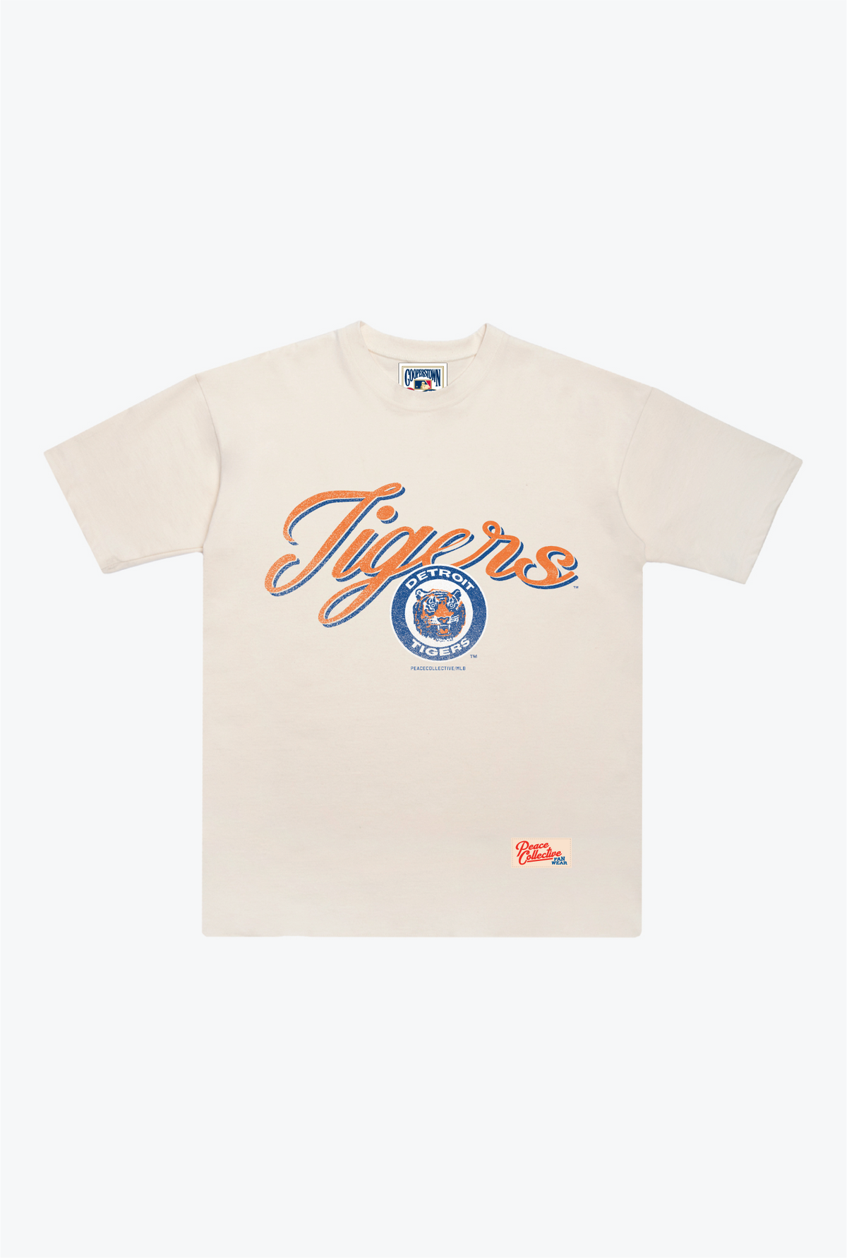 Detroit Tigers Vintage Heavyweight T-Shirt - Ivory