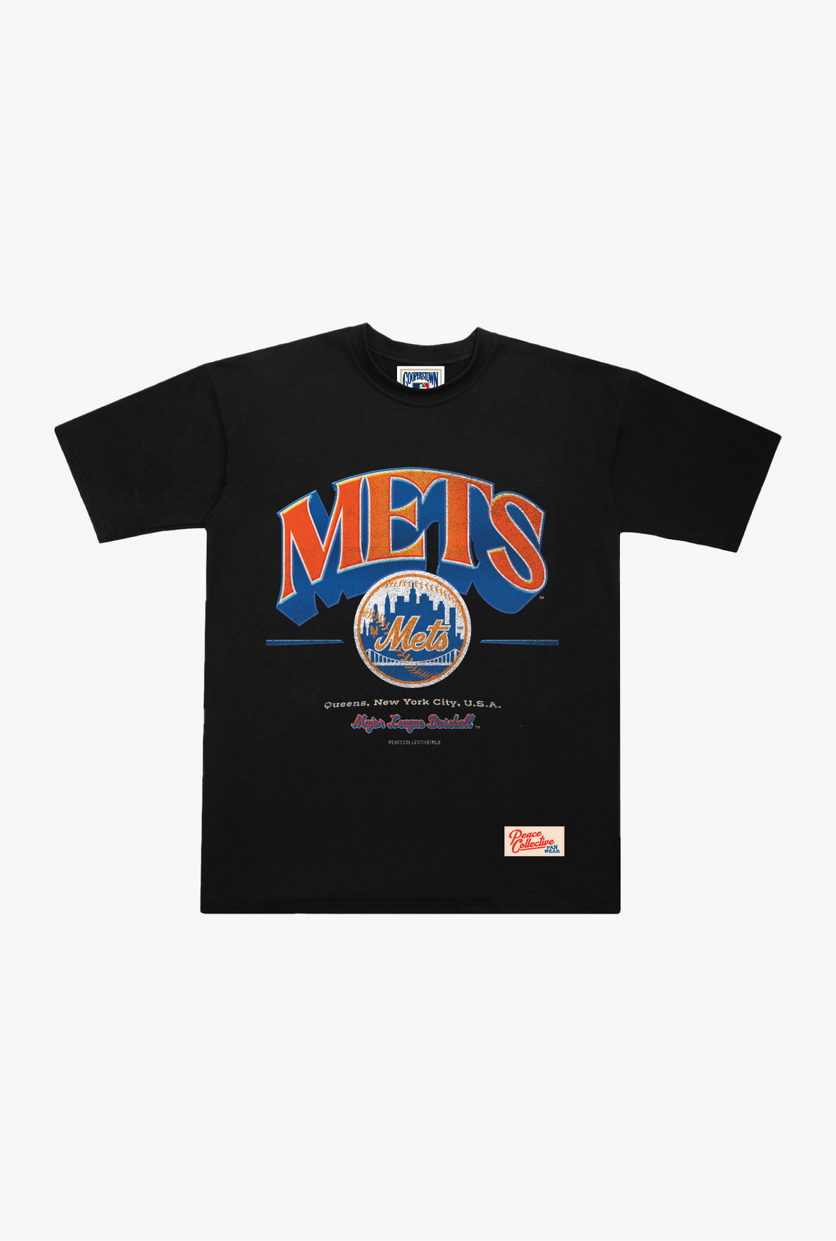 New York Mets Vintage Graphic Heavyweight T-Shirt - Black