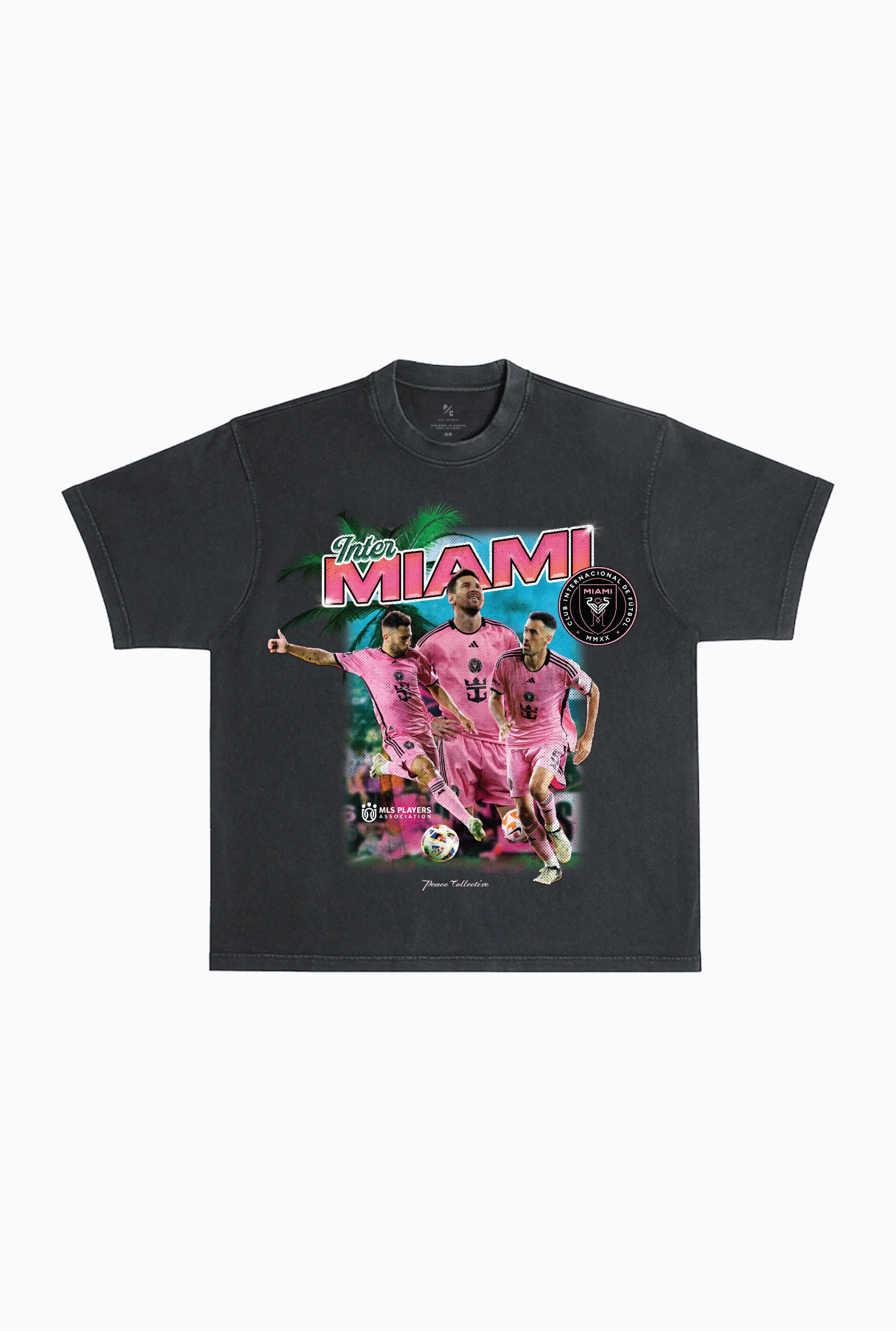 Inter Miami Vintage Player Heavyweight Pigment Dyed T-Shirt - Black