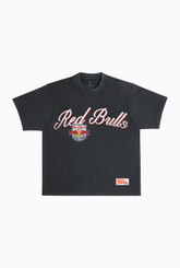 New York Red Bulls Script Heavyweight Garment Dyed T-Shirt - Black