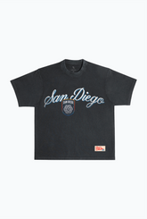 San Diego FC Script Heavyweight Garment Dyed T-Shirt - Black