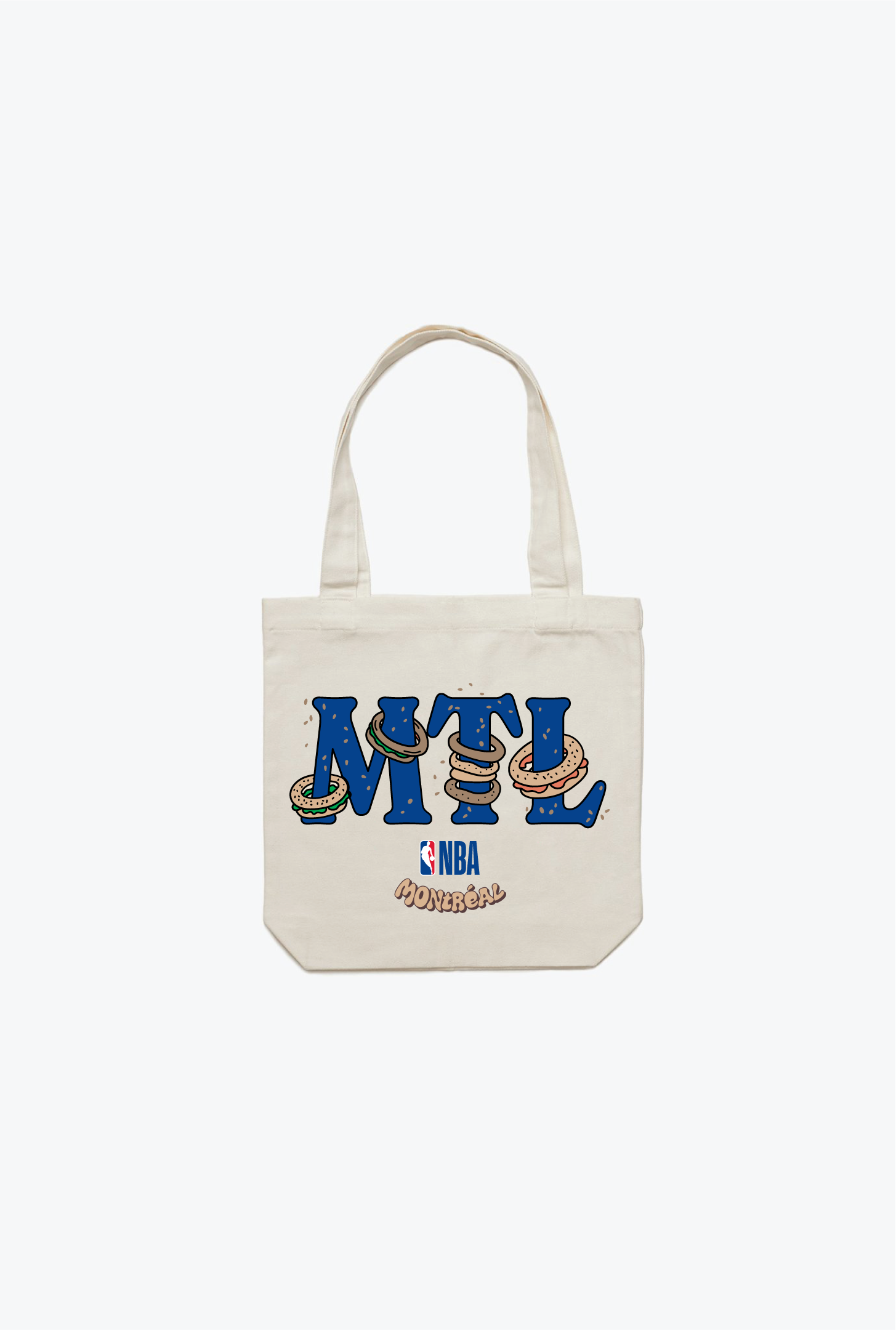 "MTL" Bagel Tote Bag - Natural